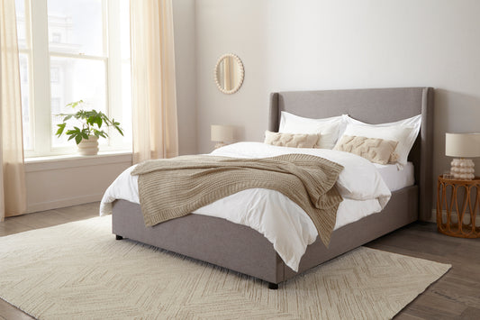 Siena Winged Upholstered Ottoman Bed Frame