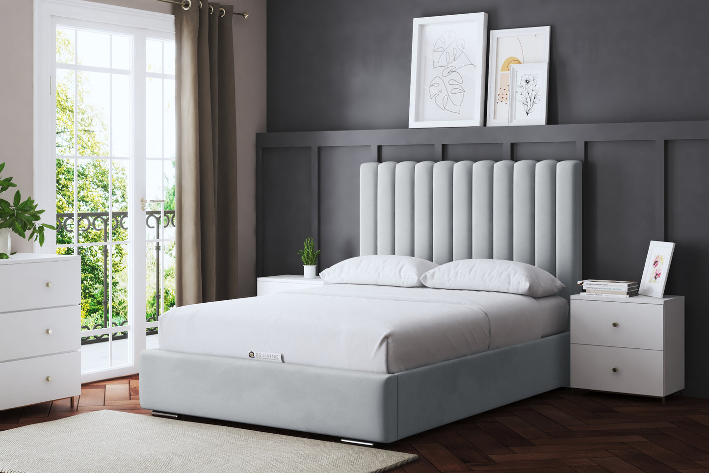 EVANGELINE PANEL BED WITH OPTIONAL GAS LIFT AND OPTIONAL MATTRESS