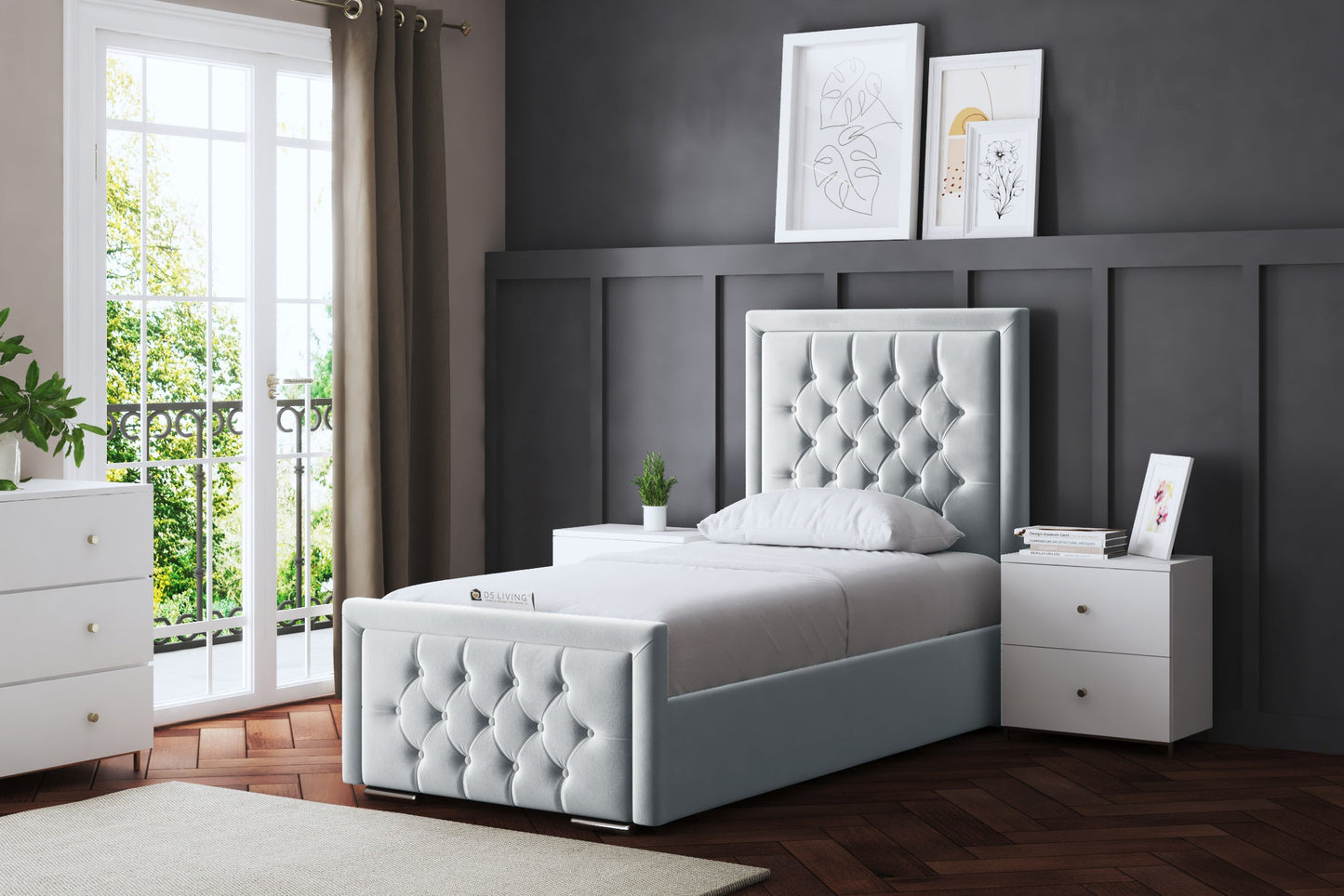 ALLEGRA UPHOLSTERED BED WITH OPTIONAL MATTRESS