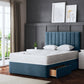 AMELIA UPHOLSTERED PANEL DIVAN BED WITH TWO DRAWERS AND OPTIONAL MATTRESS