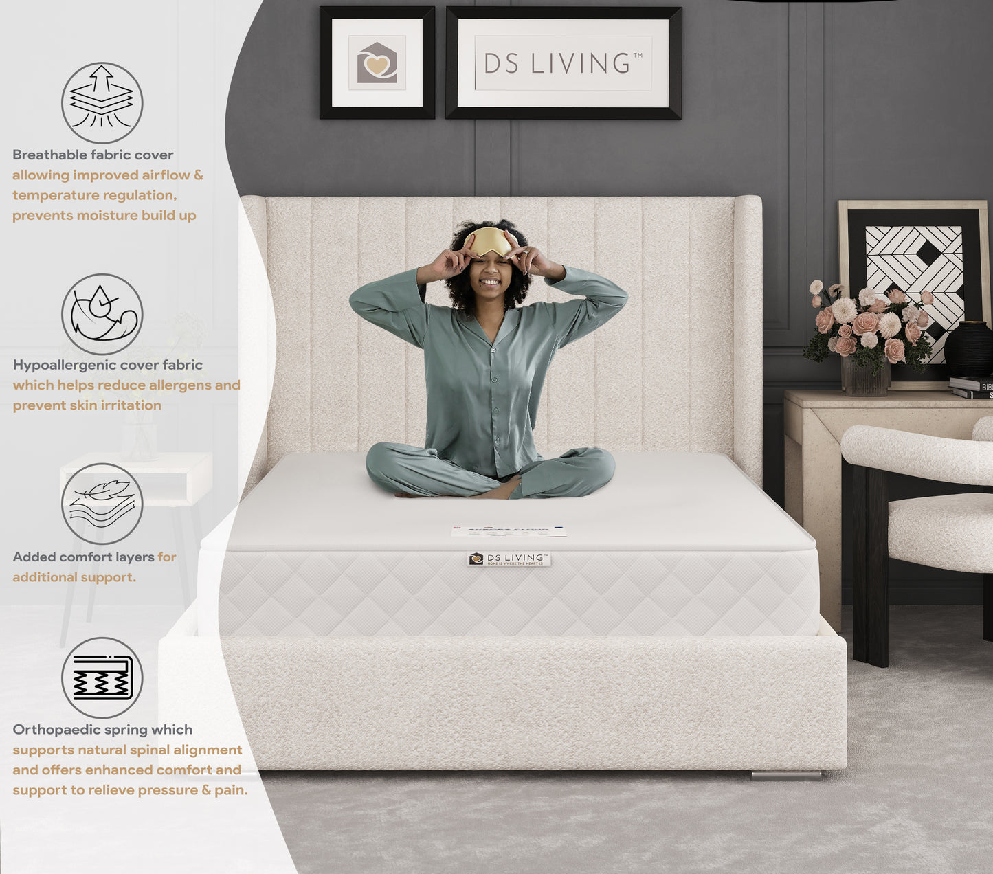 Soothe 12.5 Bonnell Spring Mattress with Reflex Foam Layers - Aurora by DS Living