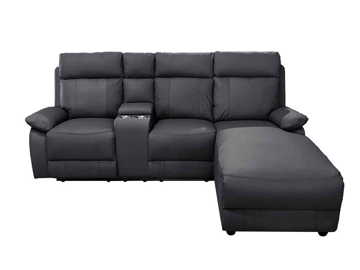 Sorento 3 Seater Leather Left Hand Corner Recliner Sofa