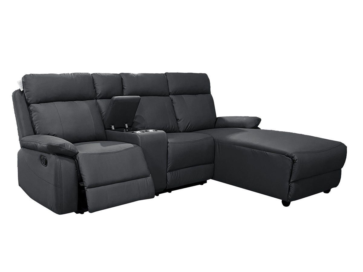 Sorento 3 Seater Leather Left Hand Corner Recliner Sofa