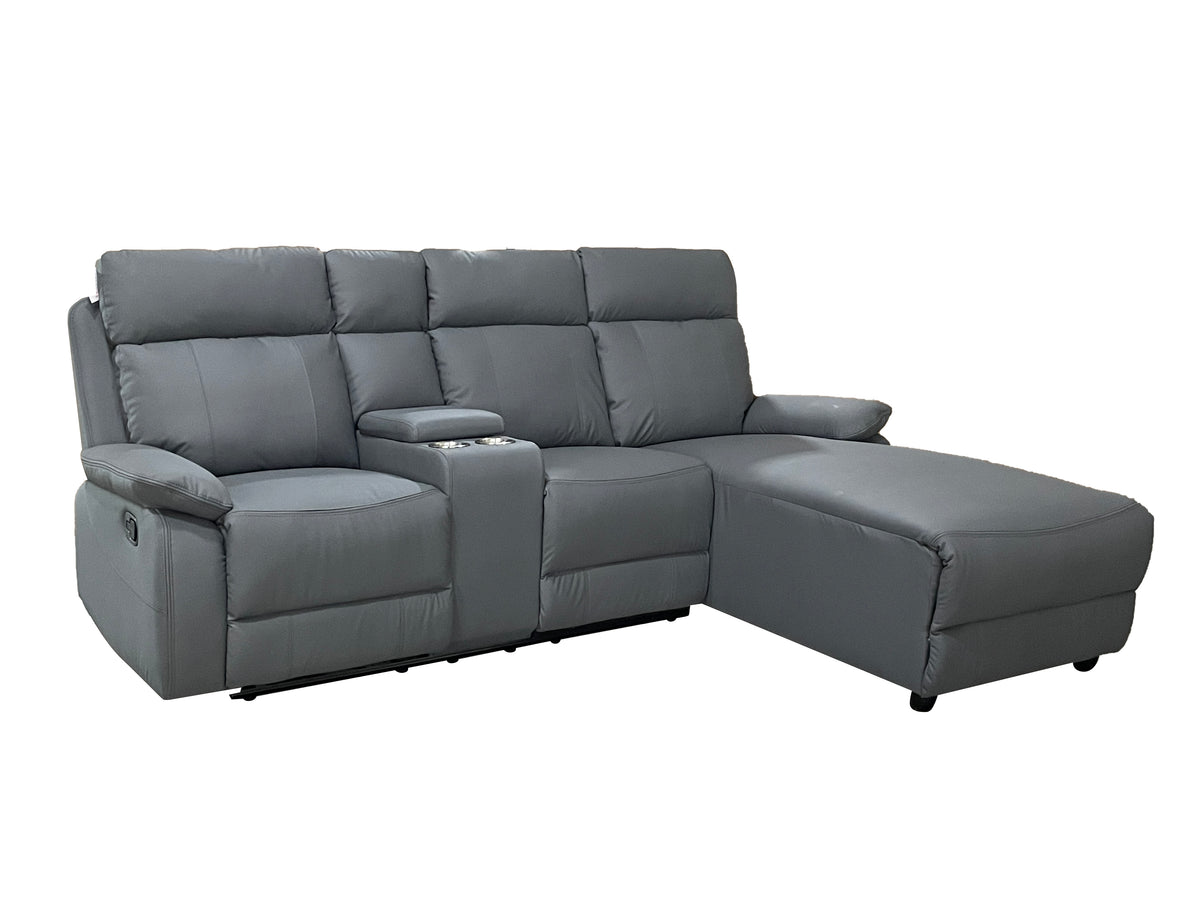Sorento 3 Seater Leather Left Hand Corner Recliner Sofa