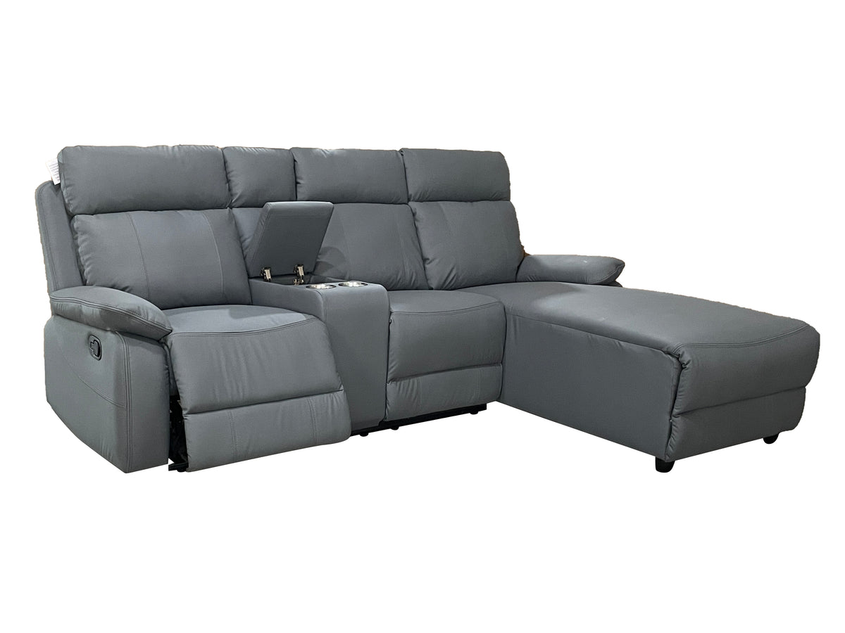Sorento 3 Seater Leather Left Hand Corner Recliner Sofa