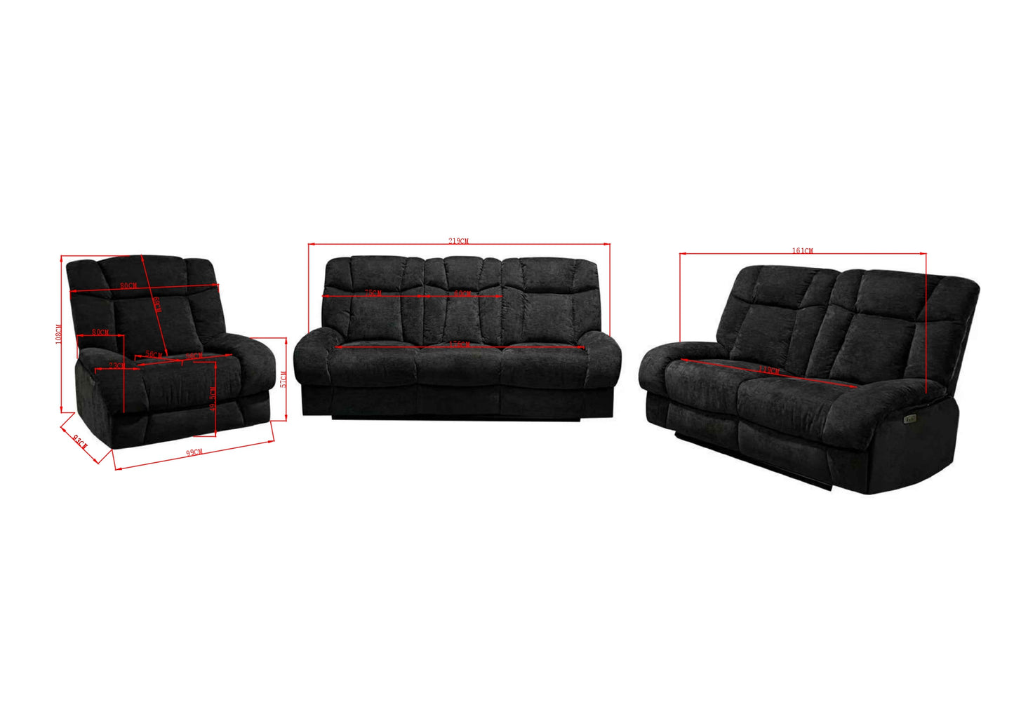 Torino 3+2 Seater Recliner Sofa Bundle Set