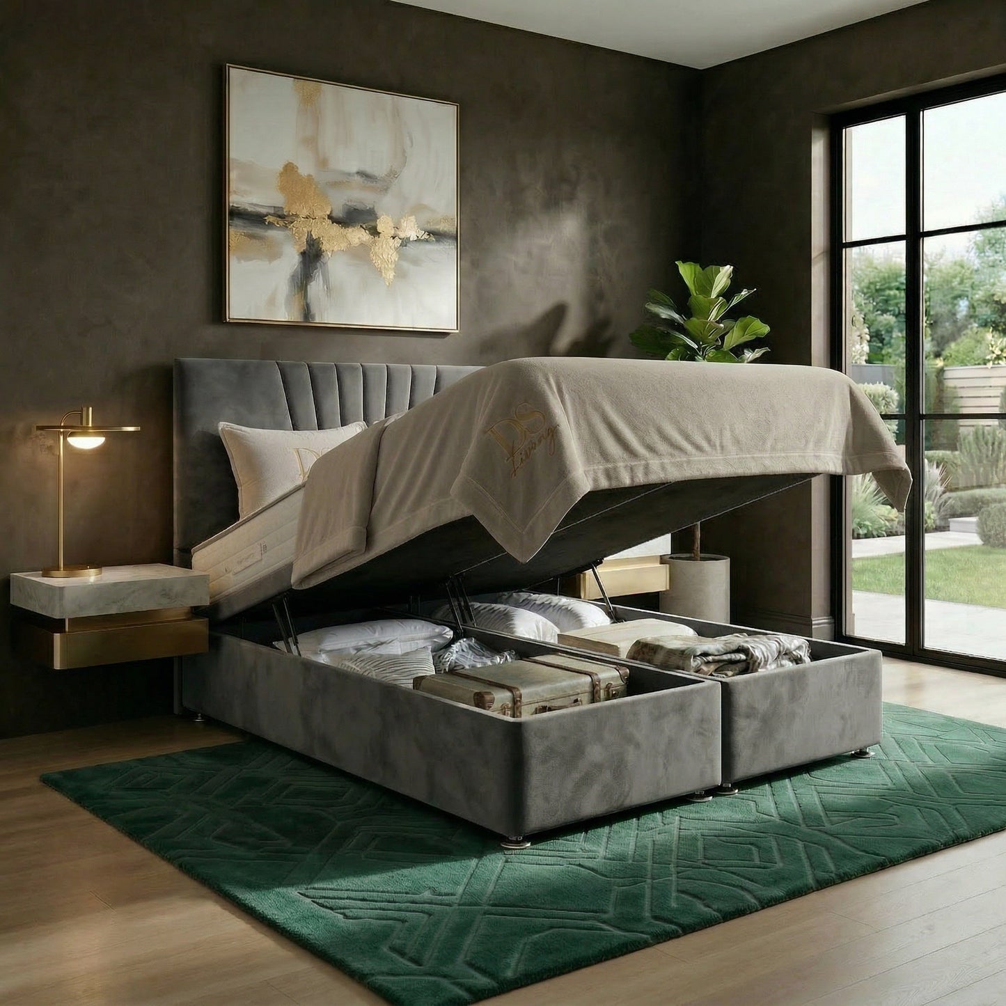 Vesper Divan Ottoman Gas Lift Storage Bed