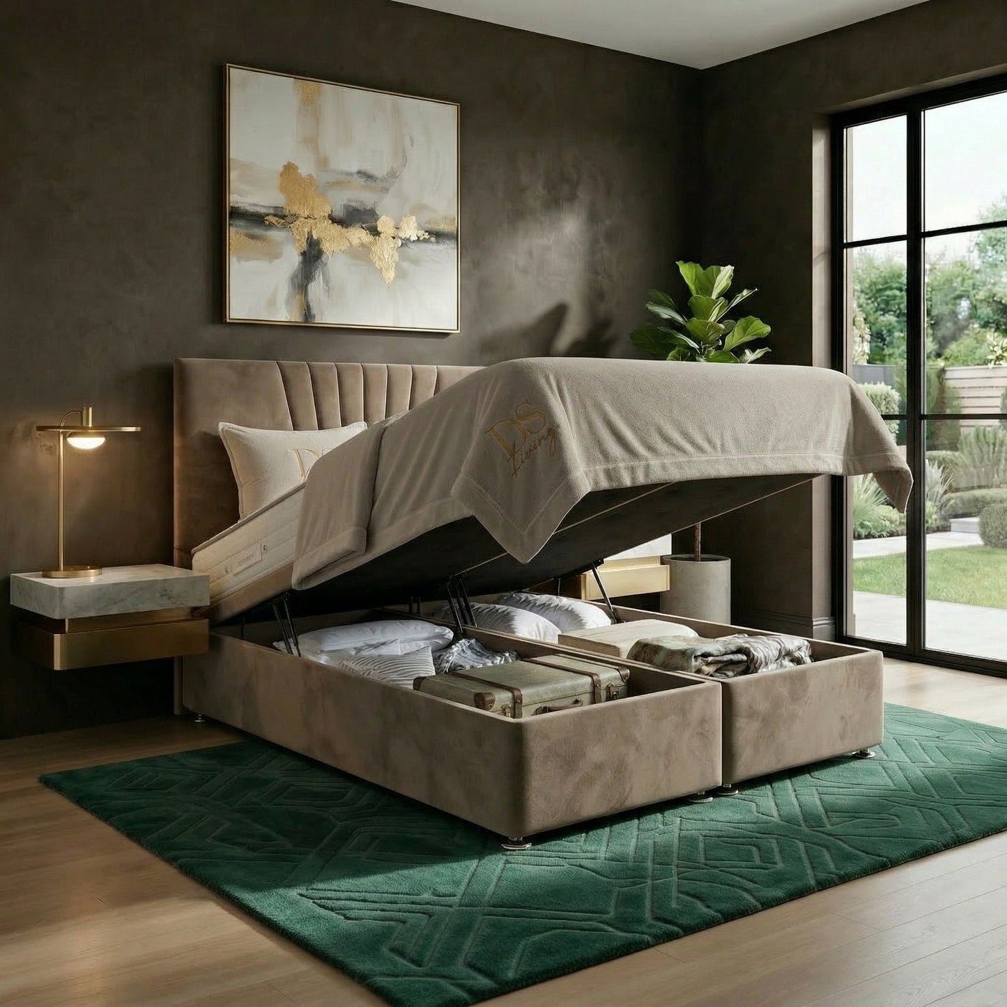 Vesper Divan Ottoman Gas Lift Storage Bed