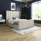 Oxford Panel Lined Upholstered Soft Velvet Bed