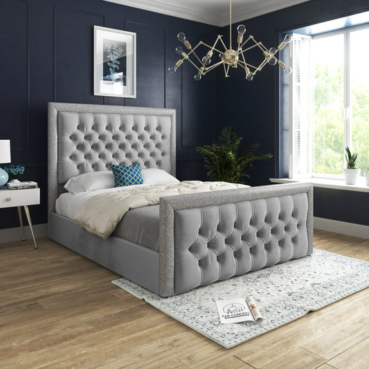 Cheltenham Upholstered Soft Velvet Bed with 8" Pureflex Mattress