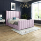 Oxford Panel Lined Upholstered Soft Velvet Bed