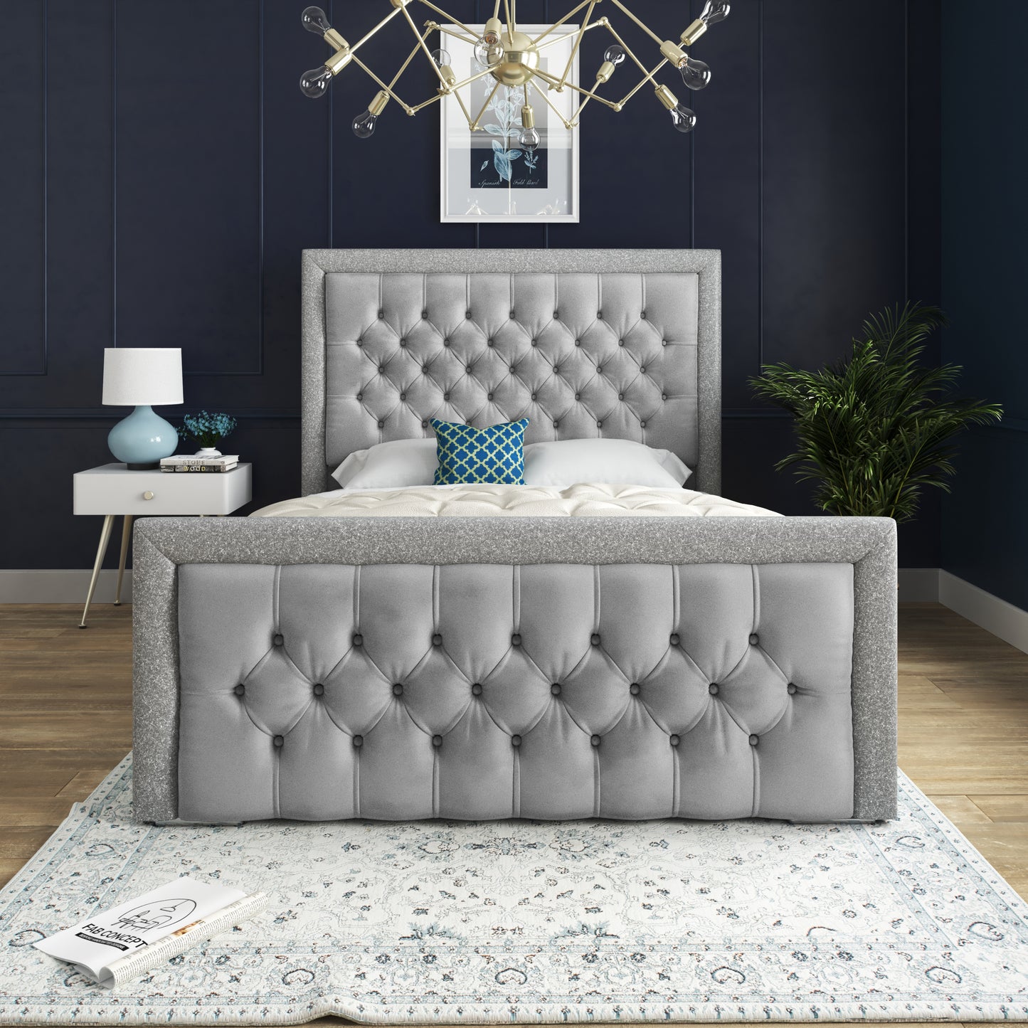 Cheltenham Upholstered Soft Velvet Bed