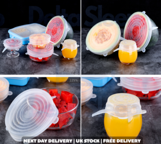 Pack of 6 Reusable Silicone Stretch Lids